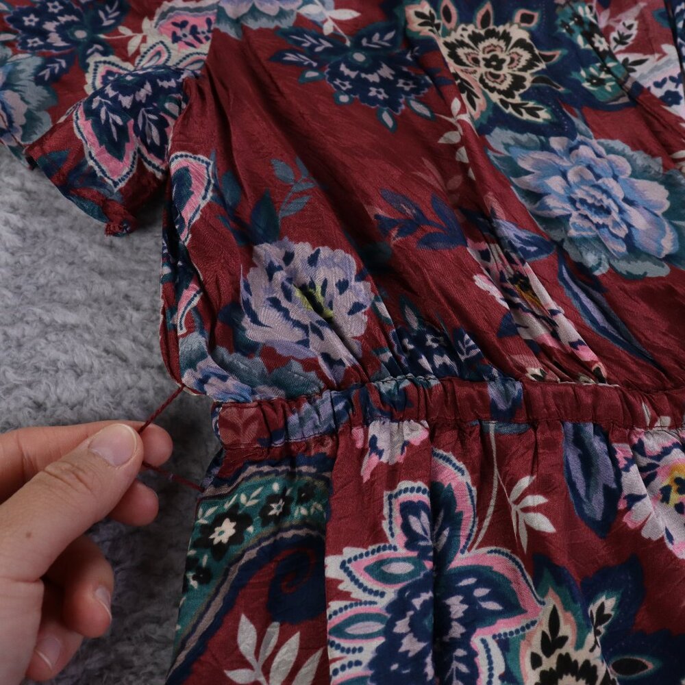 Sundance Midi Dress Womens PM Multicolor Paisley Dreams Faux Wrap Boho Colorful - Picture 5 of 9